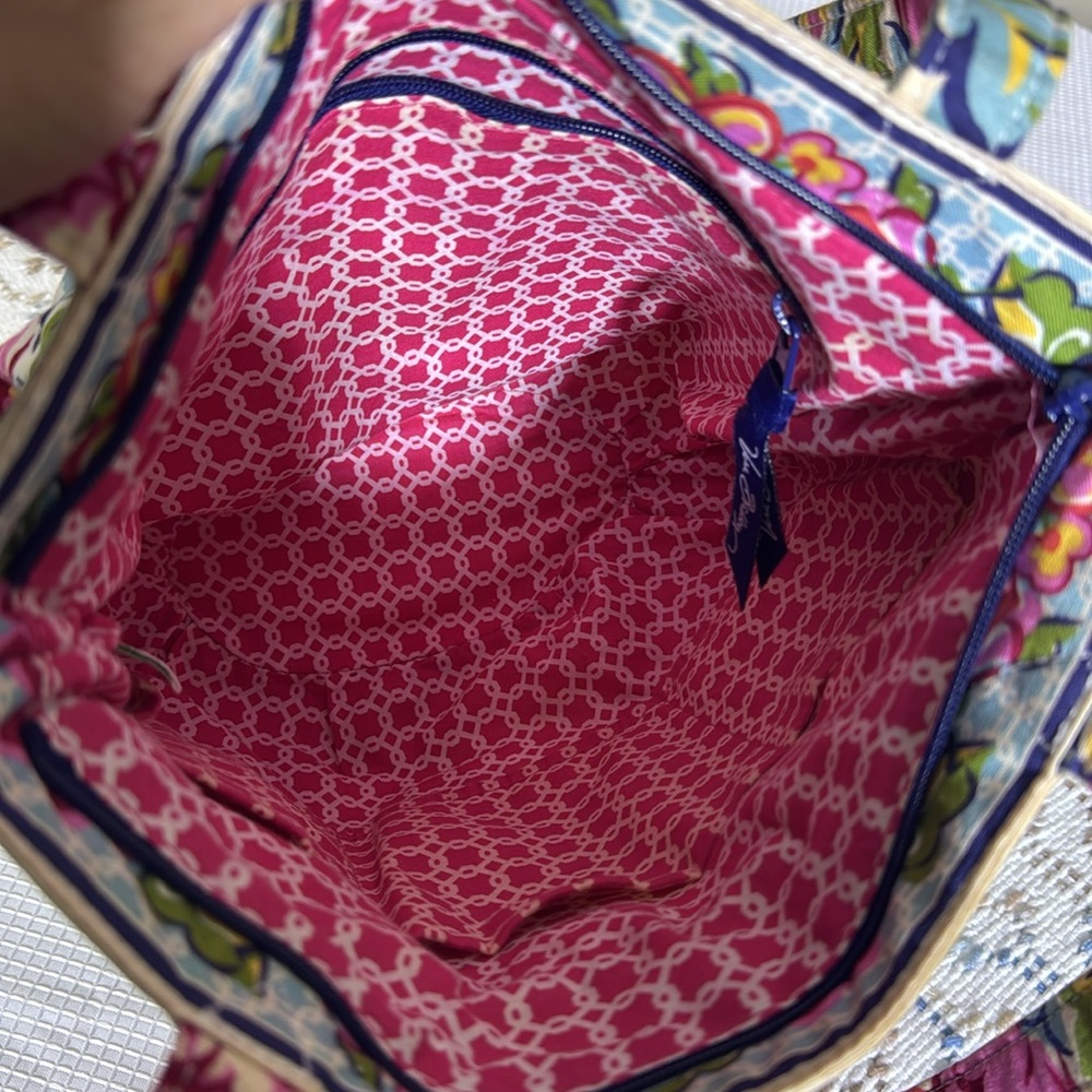 Vera Bradley Hope Garden Shoulder Handbag Tote Zippered Spring Summer - Picture 7 of 10